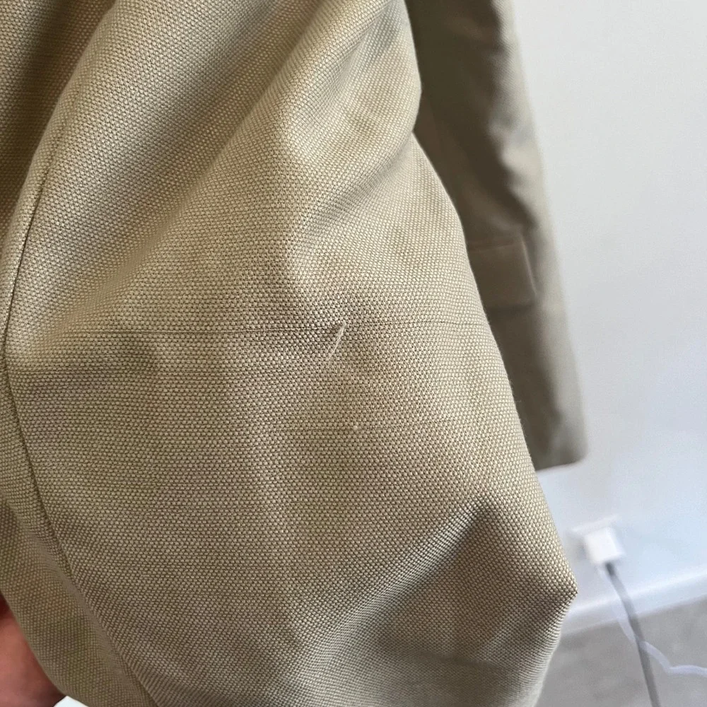 Manzini Uomo Mens Tan Beige 100% Wool 3 Button Blazer Sport Coat Italy 50/44L